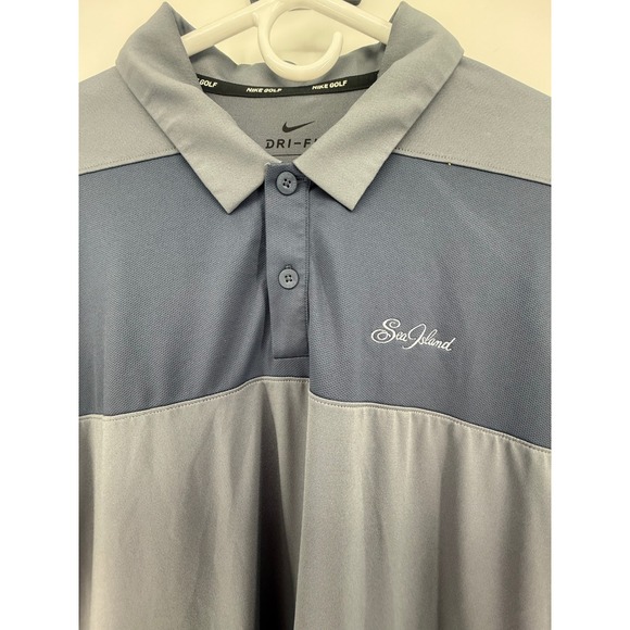 Nike Golf Dri-FIT Polo Shirt Mens M Gray Shortsleeve SEA ISLAND‎ GOLF RESORT - Picture 1 of 5